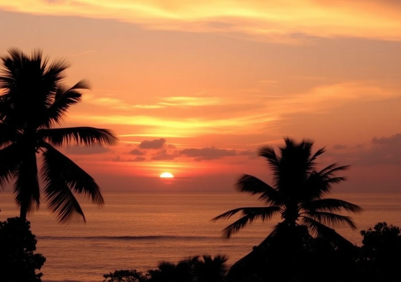 Candidasa coast at sunset