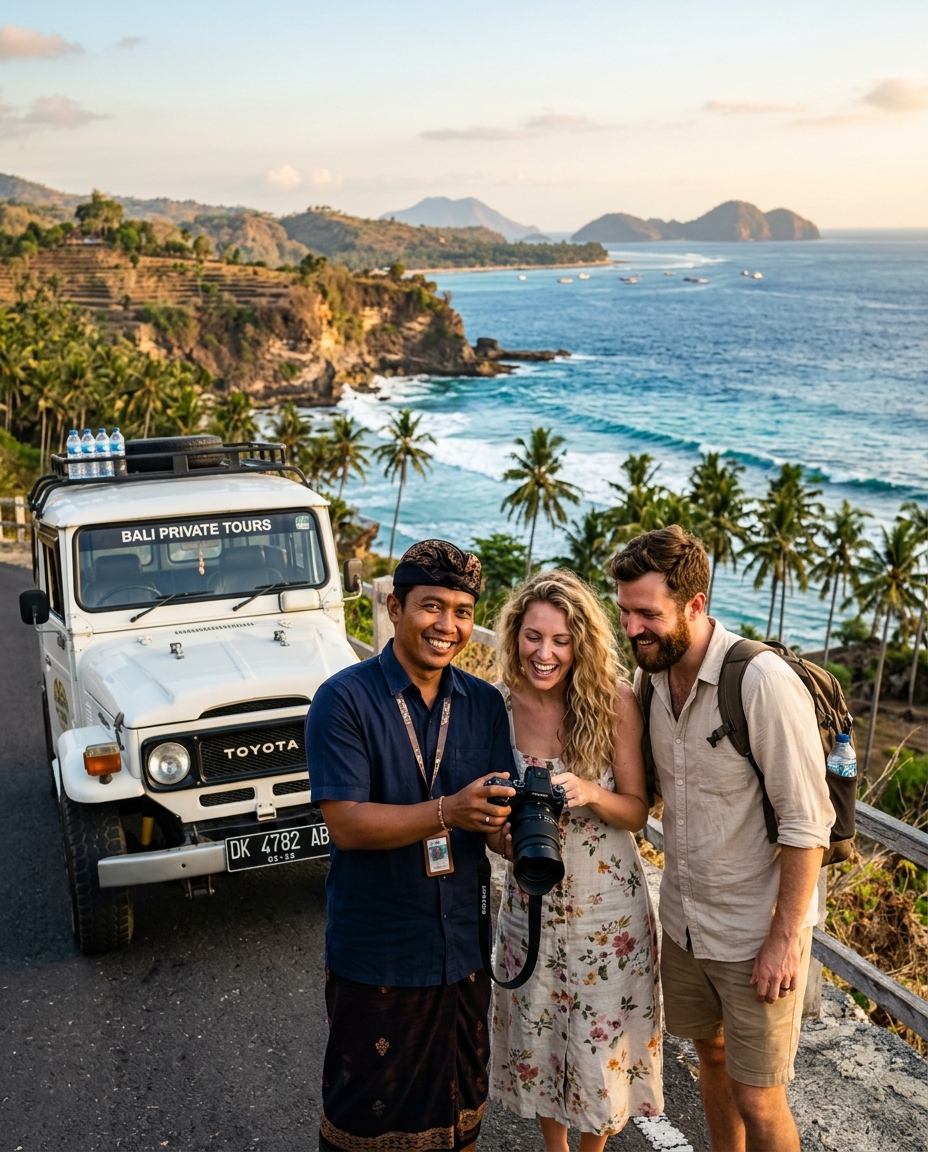 Sunrise above the clouds on Mount Batur volcano caldera in Bali